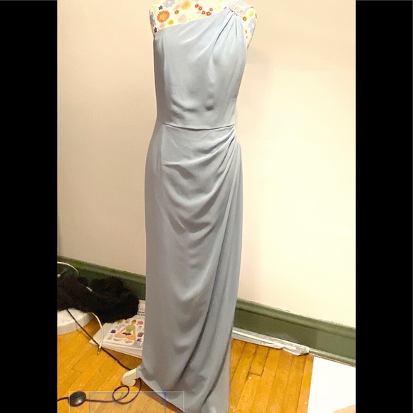 After Six One Shoulder Gown with Rhinestone Detail - Picture 5 of 7